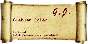 Gyebnár Jolán névjegykártya