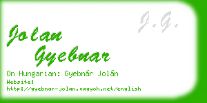 jolan gyebnar business card