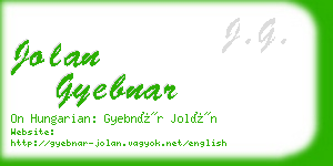 jolan gyebnar business card